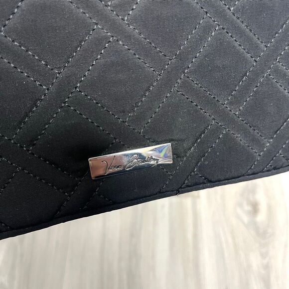 Vera Bradley Black Quilted Zip Around Small Tablet Pouch Case - Picture 2 of 6